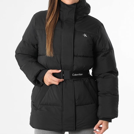 Calvin Klein - Plumífero con Capucha Mujer 7D507 Negro