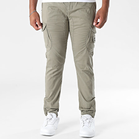 Deeluxe - Pantalon Cargo Slim Garden 05V7050M Vert Kaki Clair