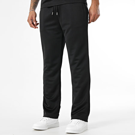 Frilivin - Ensemble Polo Manches Courtes A Bandes Et Pantalon Jogging 548 Noir Floral