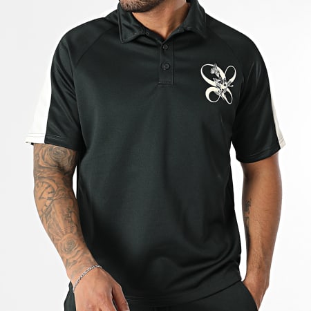 Frilivin - Conjunto Polo de Manga Corta con Rayas y Pantalón Chándal 548 Verde Caqui Oscuro Floral