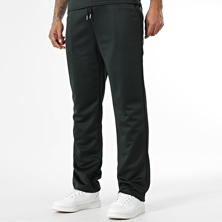 Frilivin - Conjunto Polo de Manga Corta con Rayas y Pantalón Chándal 548 Verde Caqui Oscuro Floral