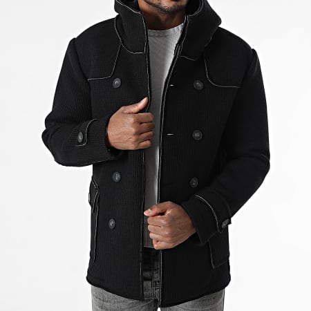 Classic Series - Chaqueta abotonada con capucha 209 negra