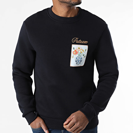 Classic Series - Sudadera Crewneck 52A Azul Marino Floral