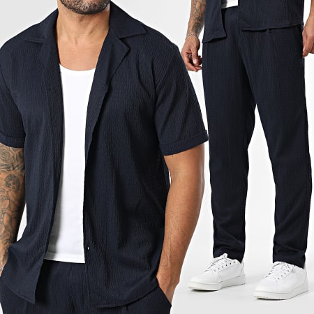 Frilivin - Ensemble Chemise Manches Courtes Et Pantalon 172 Bleu Marine