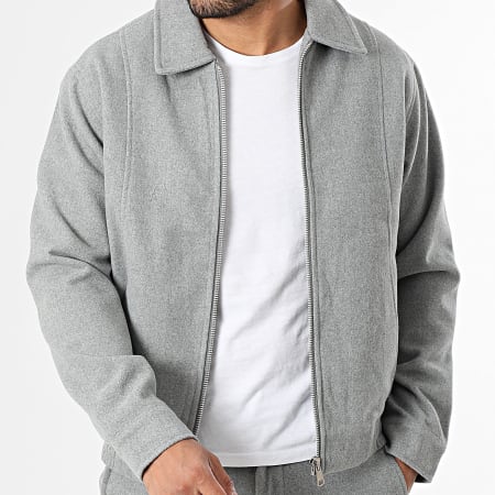 Frilivin - Conjunto Chaqueta Zippée y Pantalón L32 Gris Jaspeado