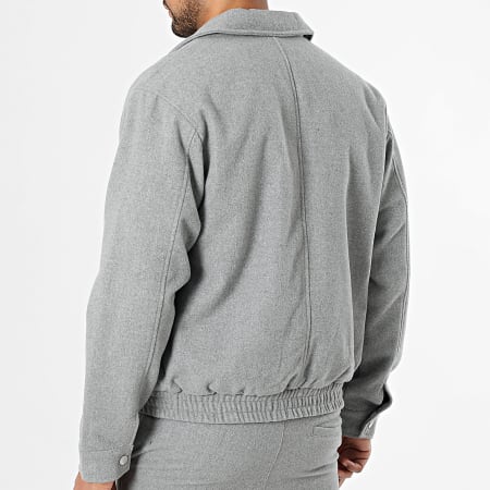 Frilivin - Conjunto Chaqueta Zippée y Pantalón L32 Gris Jaspeado