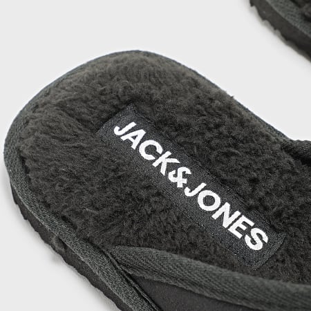 Chaussons Mules Jack & Jones Pour Homme - Microfibre Anthracite - Semelle Caoutchouc - Confort - 8