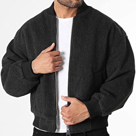 Uniplay - Chaqueta Bomber Zippée 913 Negro Jaspeado