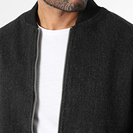 Uniplay - Chaqueta Bomber Zippée 913 Negro Jaspeado