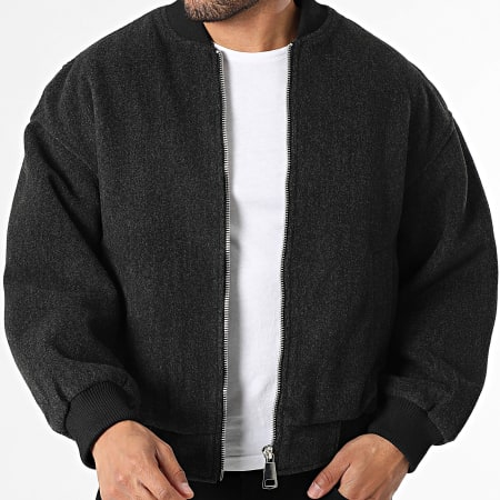 Uniplay - Chaqueta Bomber Zippée 913 Negro Jaspeado