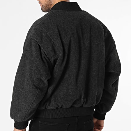 Uniplay - Chaqueta Bomber Zippée 913 Negro Jaspeado