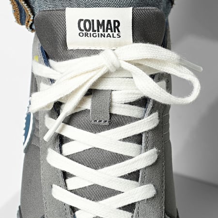 Colmar - Zapatillas Travis Block 049 Gris Denim Oscuro Verde Dorado