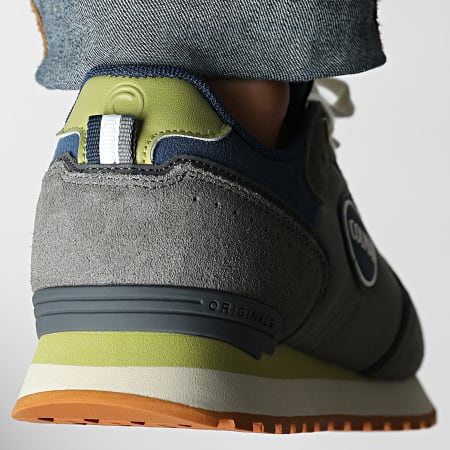 Colmar - Zapatillas Travis Block 049 Gris Denim Oscuro Verde Dorado