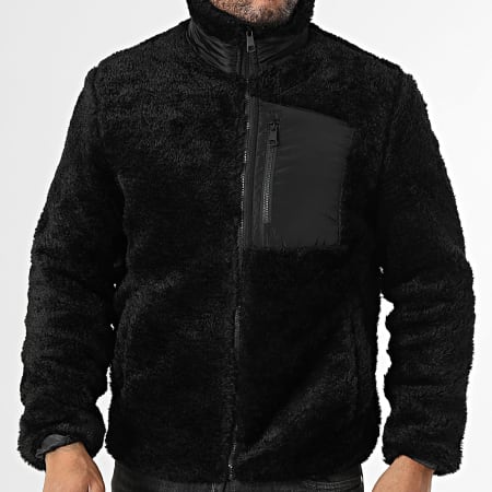 Classic Series - Chaqueta Con Cremallera Y Piel Sintética C24 Negra