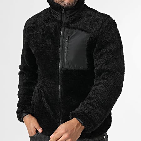 Classic Series - Chaqueta Con Cremallera Y Piel Sintética C24 Negra