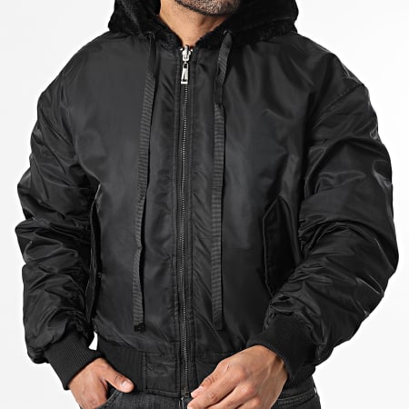 Uniplay - Chaqueta de piel sintética con capucha reversible 002 Negro
