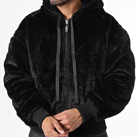Uniplay - Chaqueta de piel sintética con capucha reversible 002 Negro