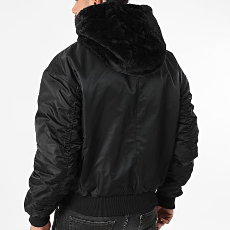 Uniplay - Chaqueta de piel sintética con capucha reversible 002 Negro