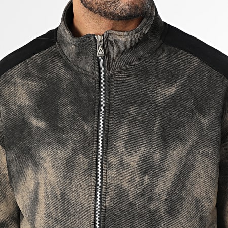 Uniplay - Ensemble Veste Zippée Et Pantalon A Bandes 304 Beige Chiné Noir