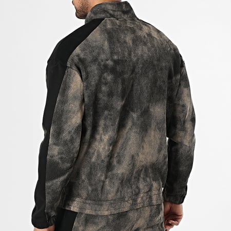 Uniplay - Ensemble Veste Zippée Et Pantalon A Bandes 304 Beige Chiné Noir