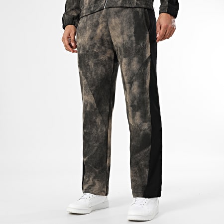 Uniplay - Ensemble Veste Zippée Et Pantalon A Bandes 304 Beige Chiné Noir