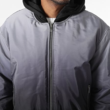 Uniplay - Chaqueta Bomber Capucha 143 Gris Negro Degradado