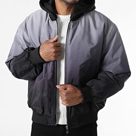 Uniplay - Chaqueta Bomber Capucha 143 Gris Negro Degradado