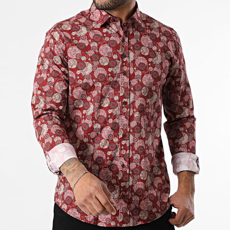 Classic Series - Chemise Manches Longues 001 Bordeaux Beige
