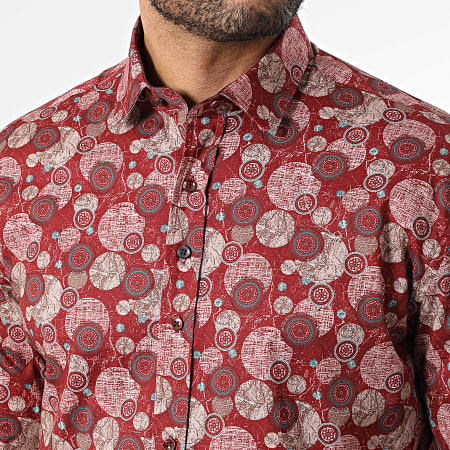 Classic Series - Chemise Manches Longues 001 Bordeaux Beige