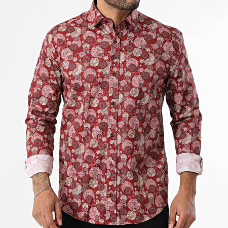 Classic Series - Chemise Manches Longues 001 Bordeaux Beige