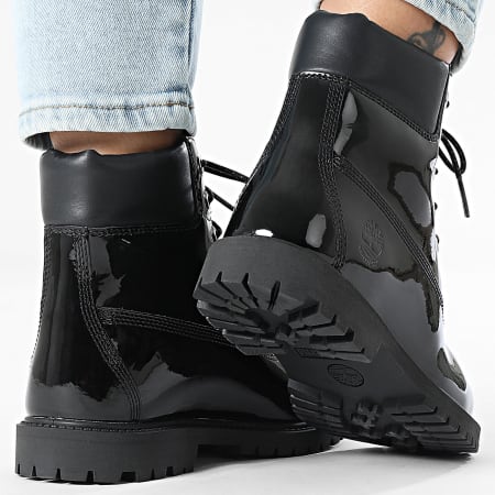 Timberland - Stivali Donna Premium 6 In Lace Waterproof A43F8 Nero Pelle Lucida
