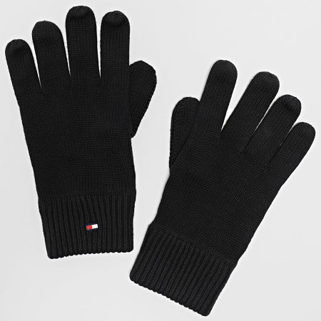 Tommy Hilfiger - Lot Bonnet Et Gants Flag 3806 Noir