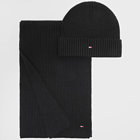 Tommy Hilfiger - Lot Echarpe Et Bonnet Flag 3807 Noir