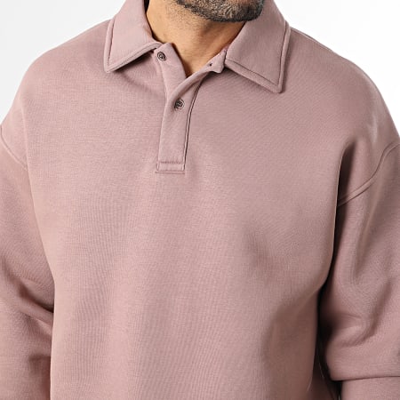 Classic Series - Sweat Col Boutonné 710 Rose Foncé