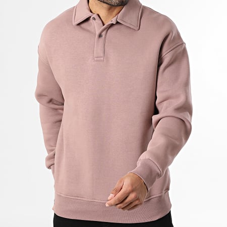 Classic Series - Sweat Col Boutonné 710 Rose Foncé
