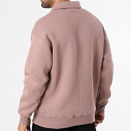 Classic Series - Sweat Col Boutonné 710 Rose Foncé