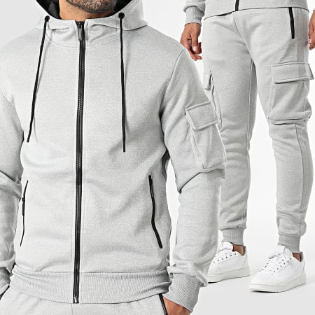MTX - Ensemble Veste Capuche Zippée Et Pantalon Cargo 086 Gris Chiné