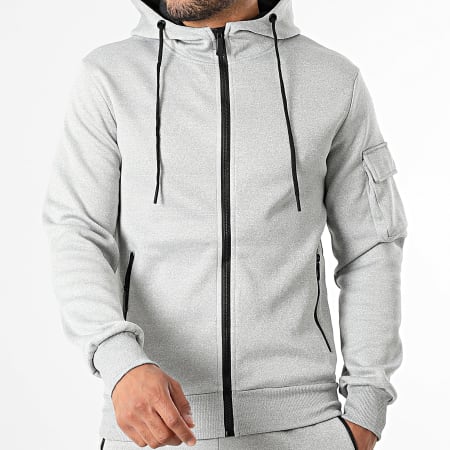 MTX - Ensemble Veste Capuche Zippée Et Pantalon Cargo 086 Gris Chiné