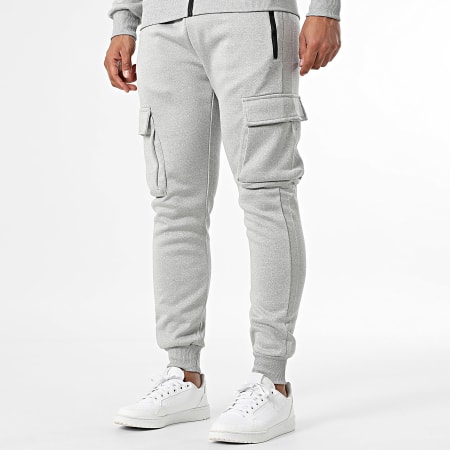 MTX - Ensemble Veste Capuche Zippée Et Pantalon Cargo 086 Gris Chiné
