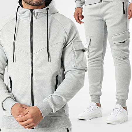MTX - Ensemble Veste Capuche Zippée Et Pantalon Cargo 080 Gris Chiné
