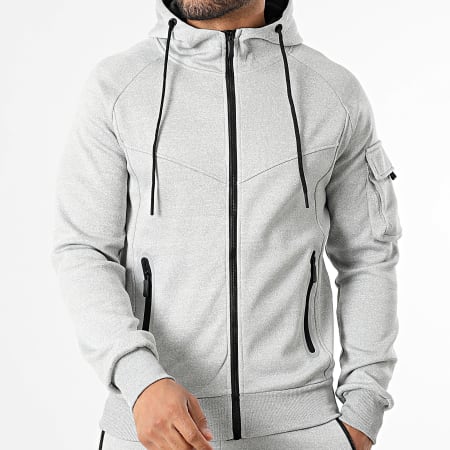 MTX - Ensemble Veste Capuche Zippée Et Pantalon Cargo 080 Gris Chiné