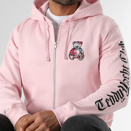 Teddy Yacht Club - Sweat Zippé Capuche Essentials Art Series Pink Rose