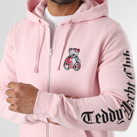 Teddy Yacht Club - Sweat Zippé Capuche Essentials Art Series Pink Rose