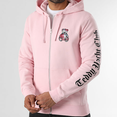 Teddy Yacht Club - Sweat Zippé Capuche Essentials Art Series Pink Rose