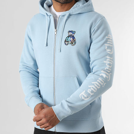 Teddy Yacht Club - Sweat Zippé Capuche Essentials Art Series Blue Bleu Ciel