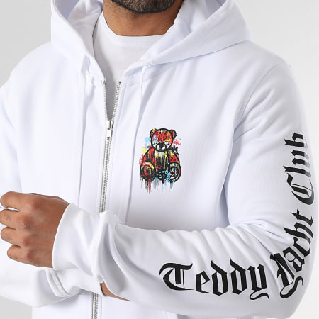 Teddy Yacht Club - Sudadera con capucha y cremallera Essentials Art Series Dripping Blanco