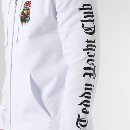 Teddy Yacht Club - Sudadera con capucha y cremallera Essentials Art Series Dripping Blanco