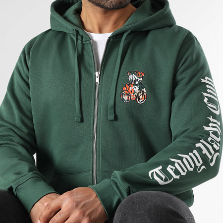 Teddy Yacht Club - Sudadera con capucha y cremallera Essentials Art Series Naranja Verde