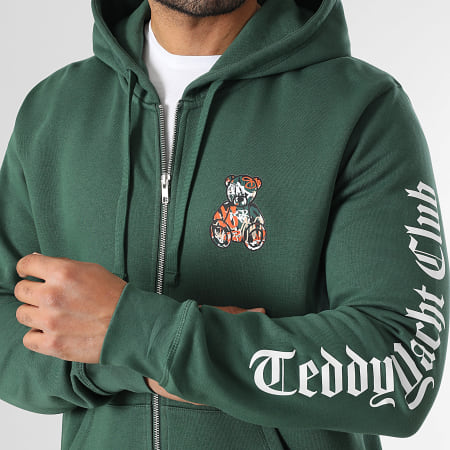 Teddy Yacht Club - Sudadera con capucha y cremallera Essentials Art Series Naranja Verde