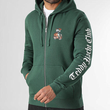 Teddy Yacht Club - Sudadera con capucha y cremallera Essentials Art Series Naranja Verde